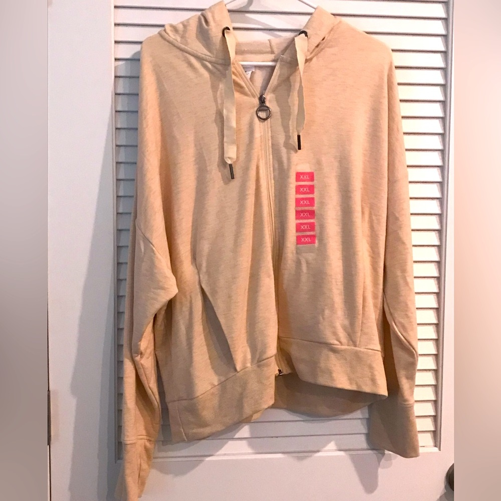 New Danskin Women’s sustainable pleated XXL studio hooded sweatshirt sweater